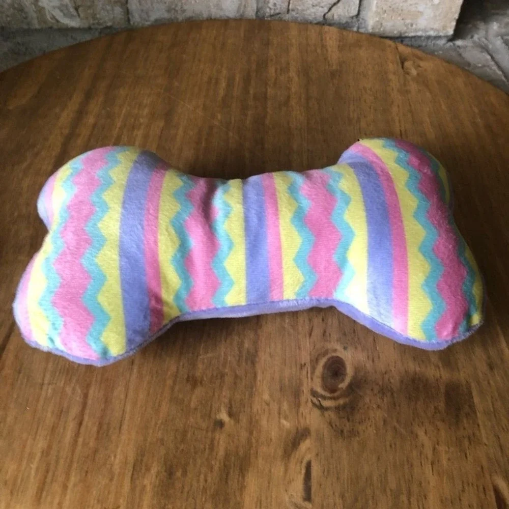 Peanuts Plush Dog Toys in Colorful Easter Basket: Egg, Bone, Snoopy Head NEW